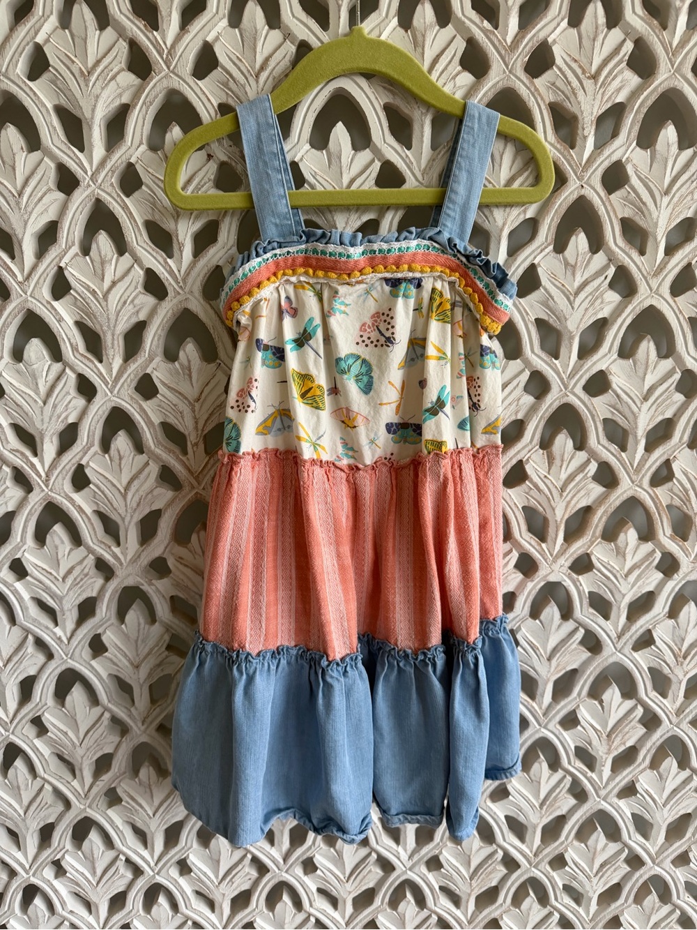 Matilda Jane Girls Tiered Butterfly Dress Size 4 Boho Boutique